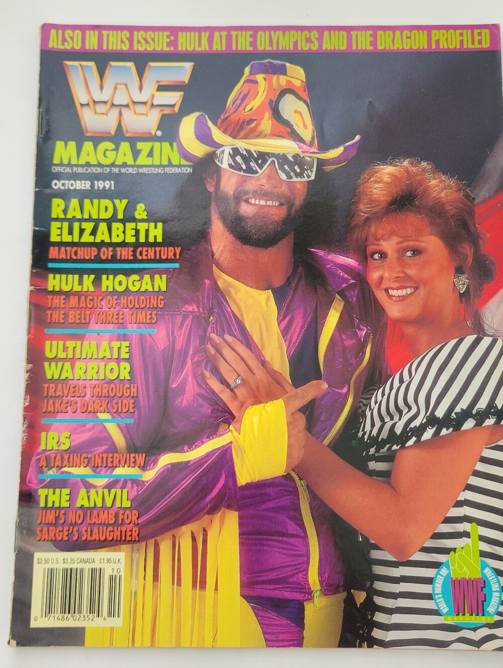 WWF Magazine Oct 1991 Savage & Miss Elizabeth Cover Hogan Warrior Anvil